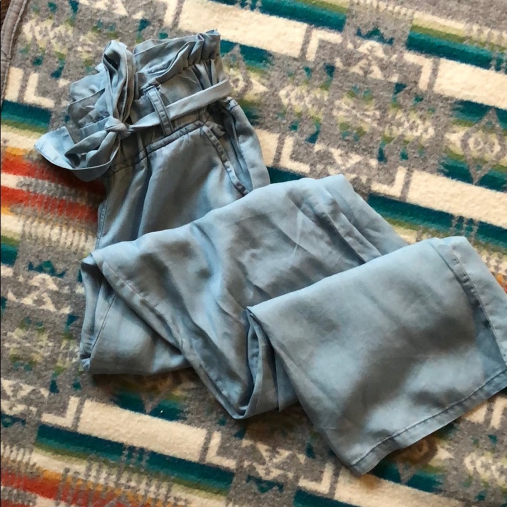 Wide leg denim trouser